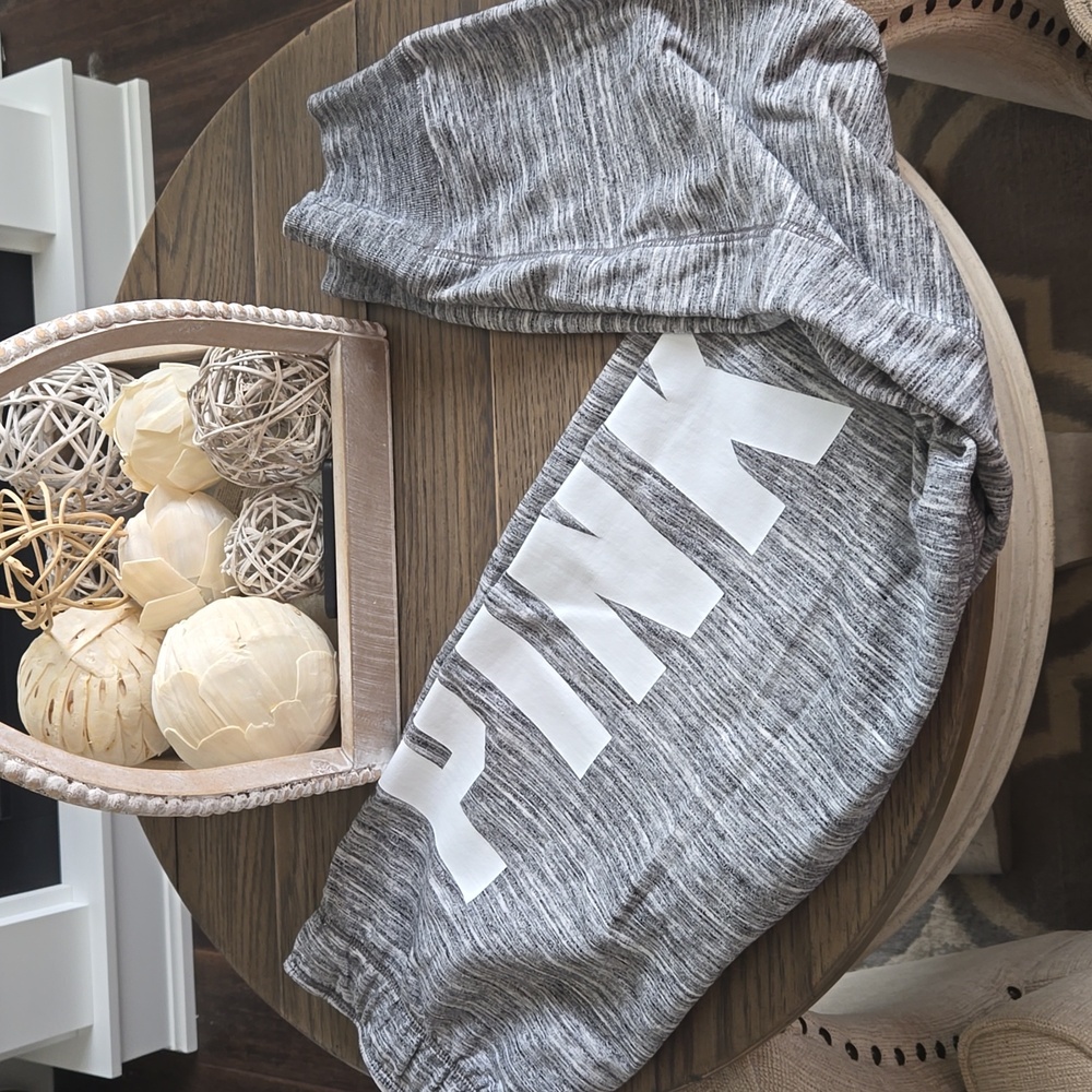 Pink Logo Gray Sweatpants